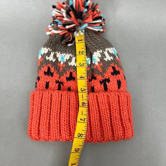 Beanie Fair Isle Knit Pom Pom Unisex One Size Cozy Nordic Scandinavian Snow - Picture 7 of 8